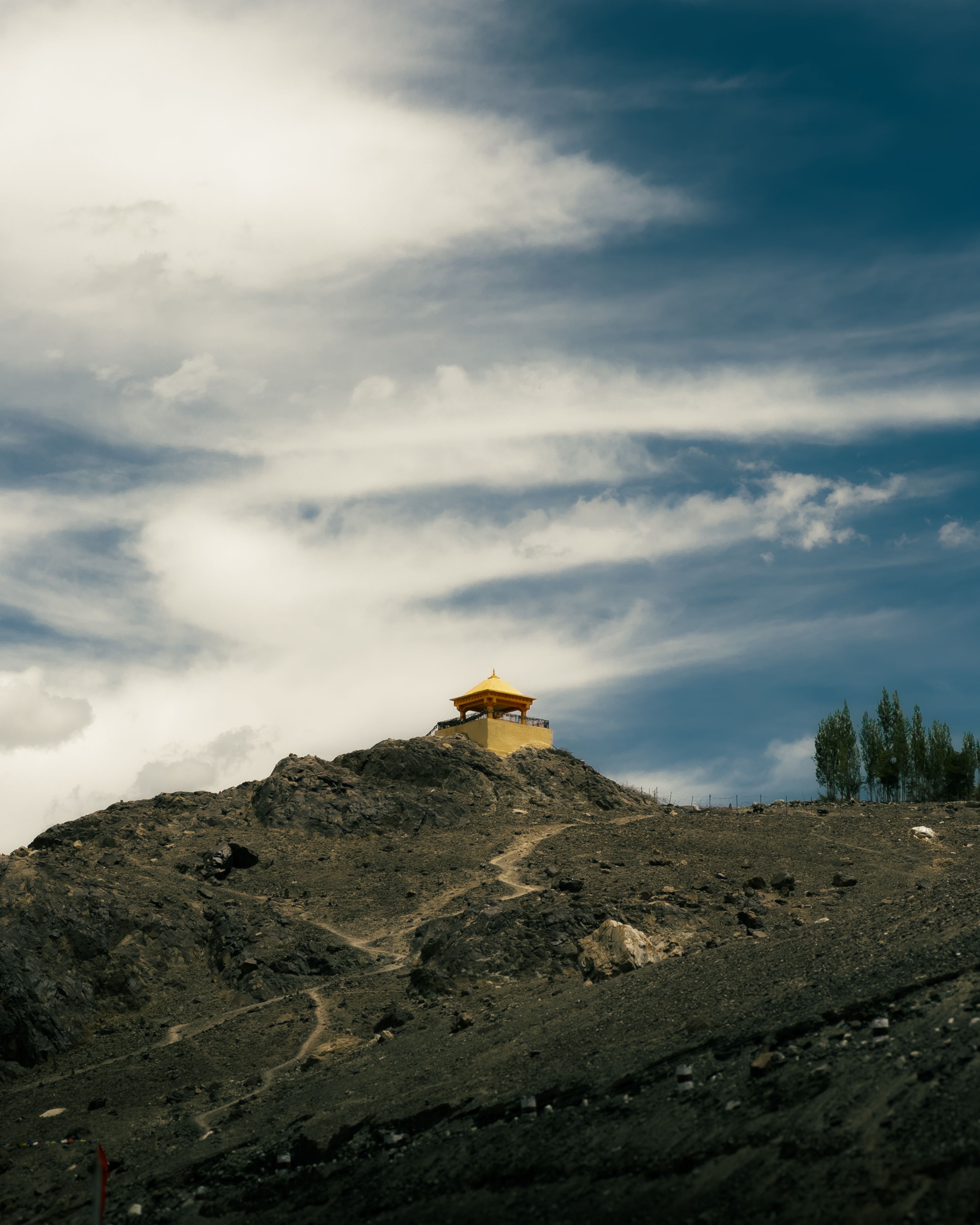 Scenic View of Remote Mountain Shrine in Diskit · Free Stock Photo