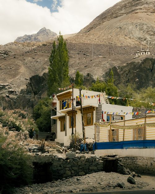 Free Charming house in Diskit, surrounded by rugged mountains and nature, Ladakh. Stock Photo