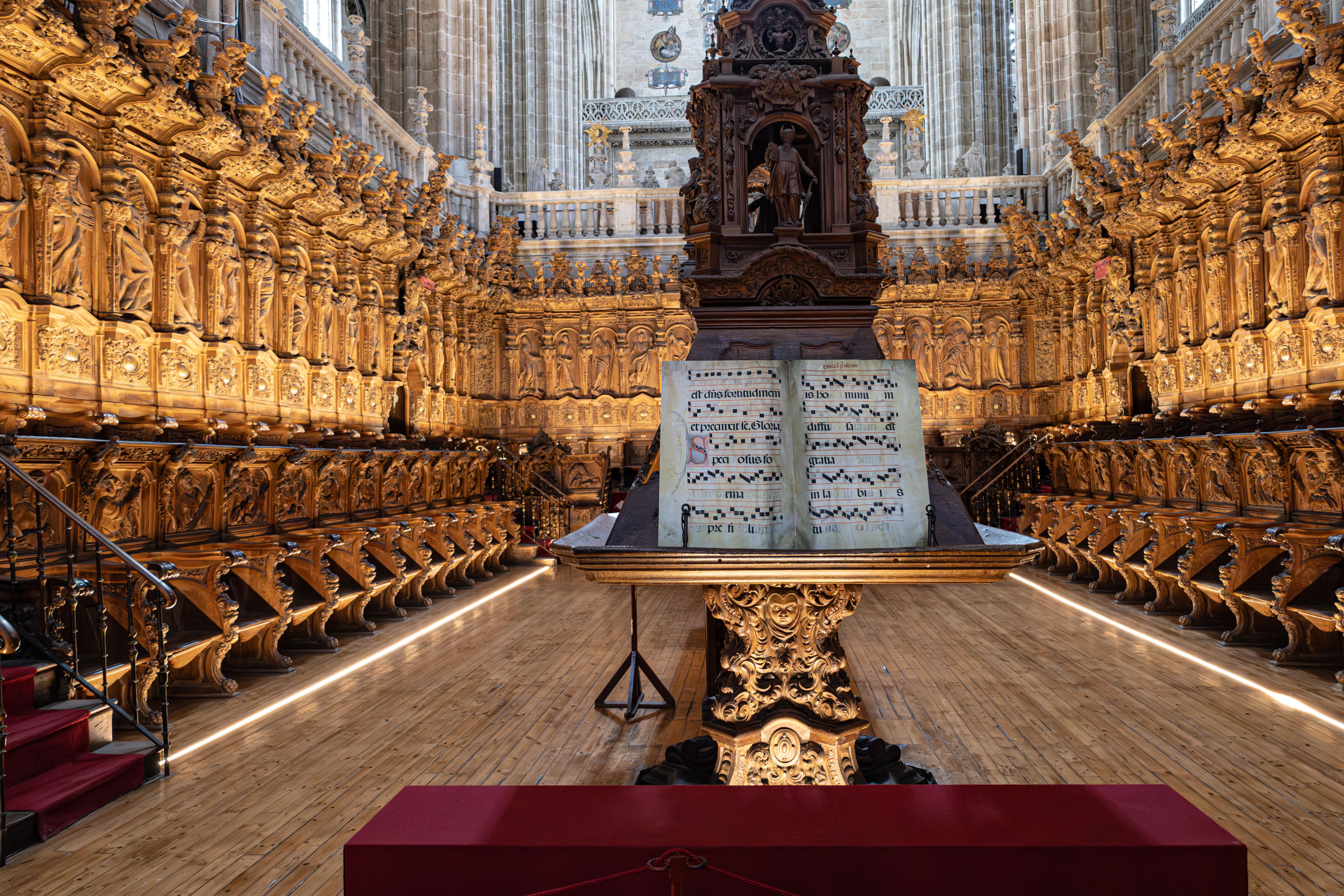 The vast and ornate interior nave of Seville Cathedral in Spain