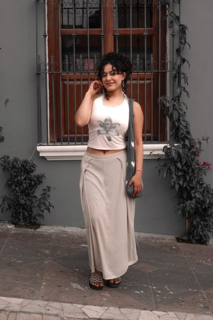 Cropped Bege Estampado