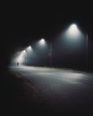 Wide Road With Street Lights