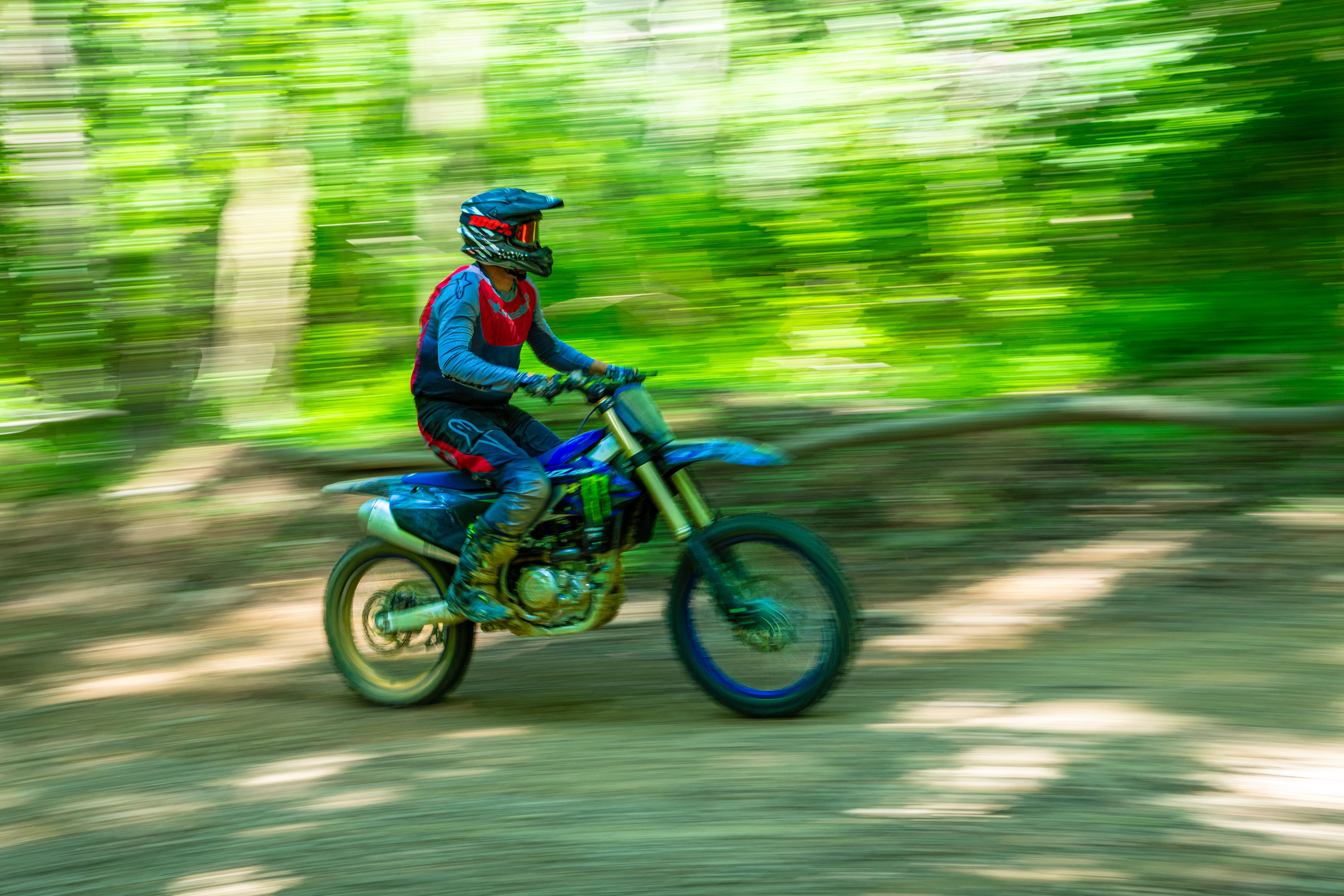 Speeding Dirt Bike Rider in Motion Blur · Free Stock Photo