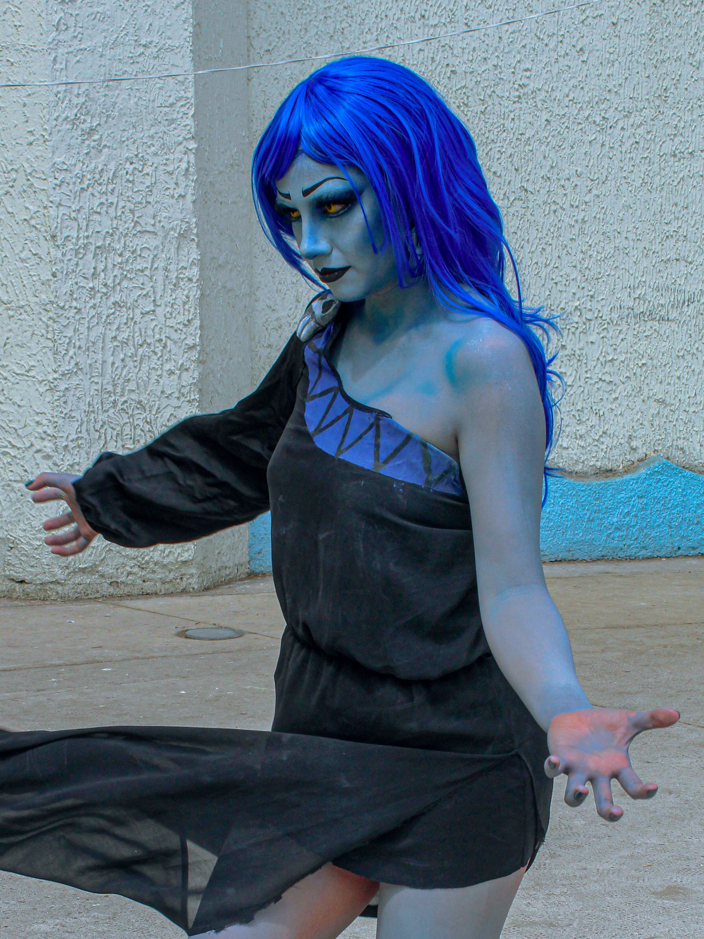 Dynamic Cosplay Portrait with Blue Accents