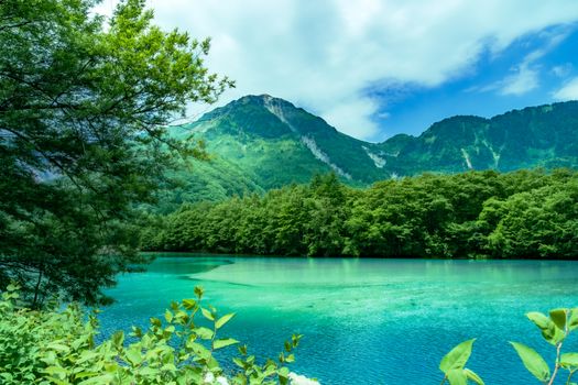 Majestätischer Berg & Bäume – Anime-Stil Hintergrundbild