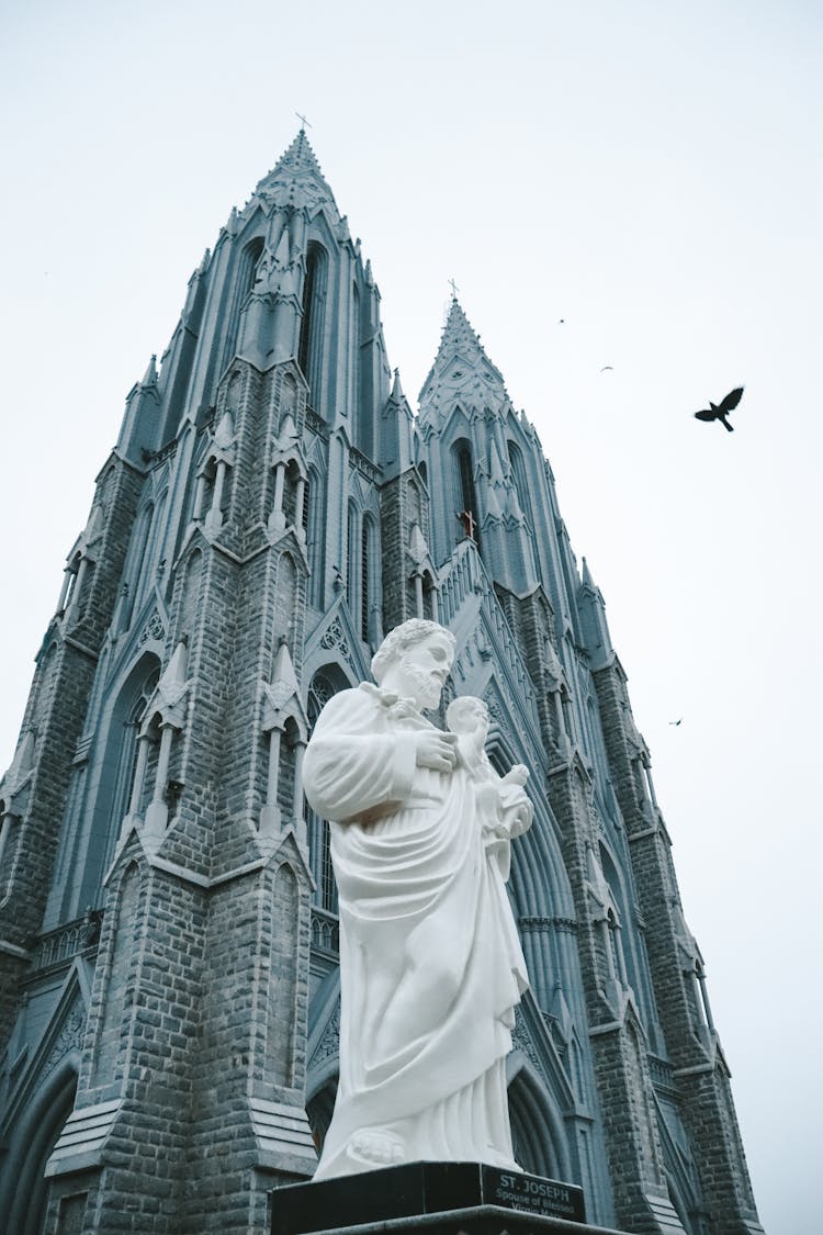 Old St Philomenas Cathedral With Statue