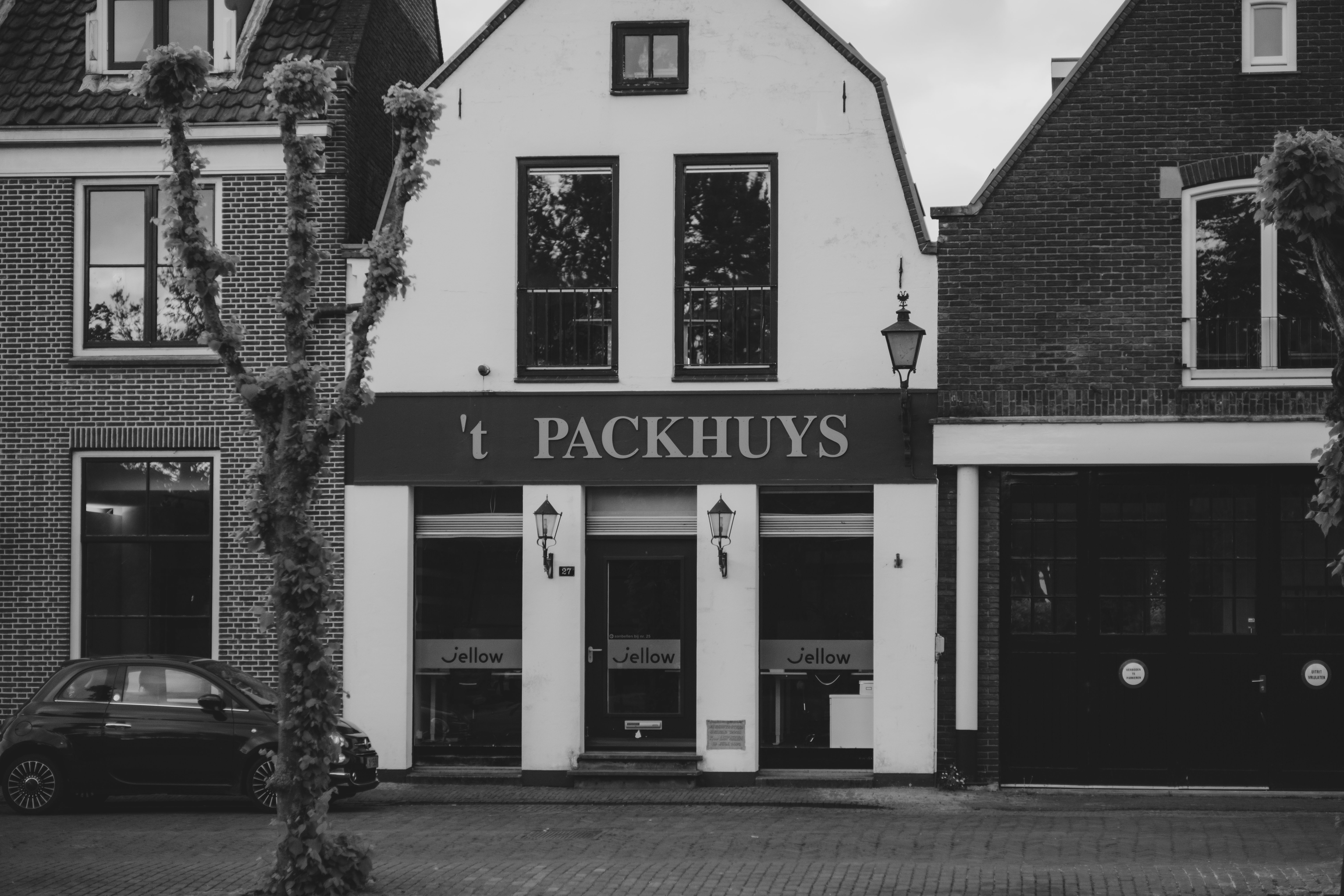 Charming Black and White Street Photography of Dutch Storefront · Free ...