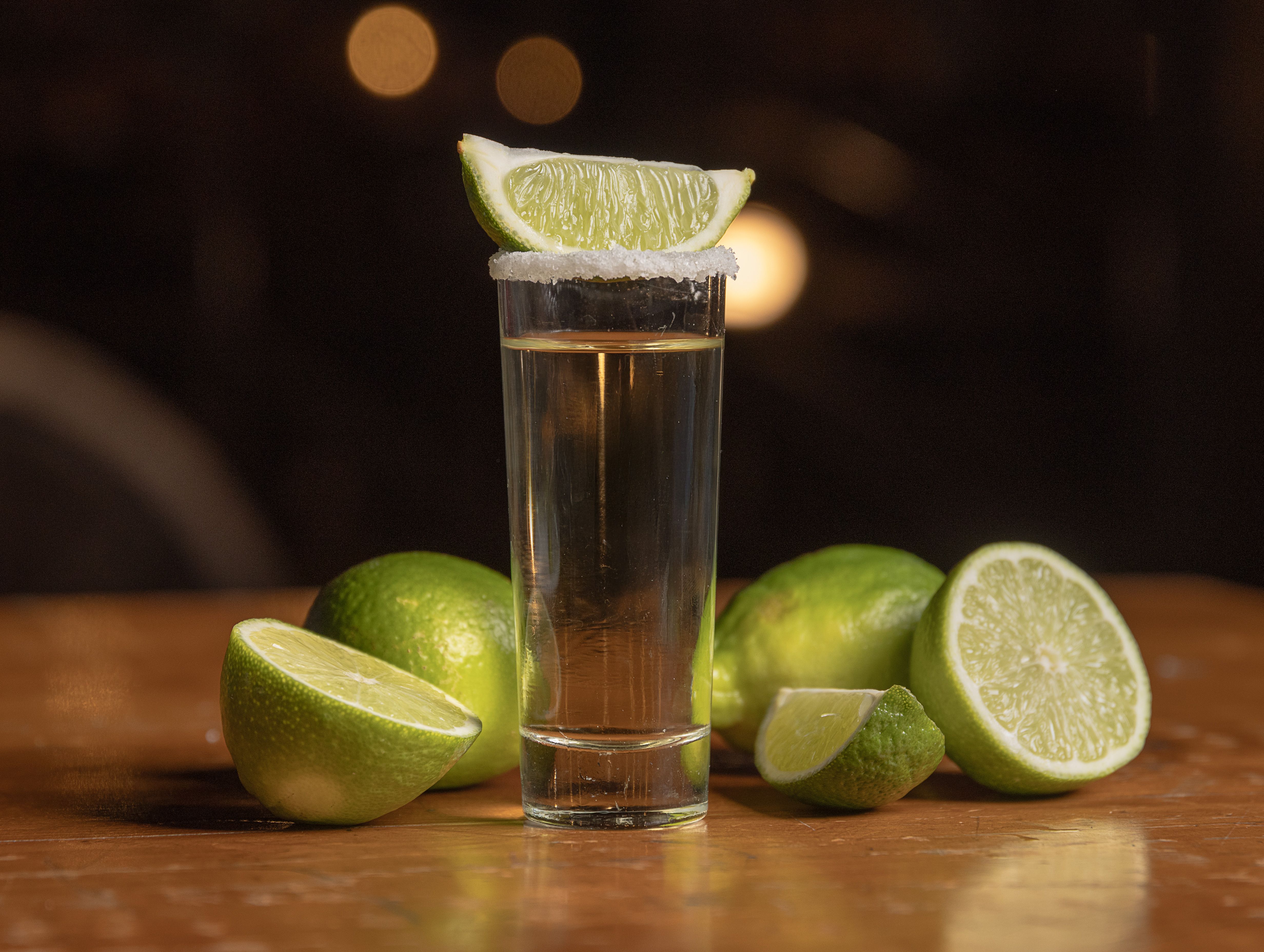Tequila Shot with Lime and Salt Rim · Free Stock Photo