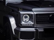 Close-up of Luxury SUV Front Headlight
