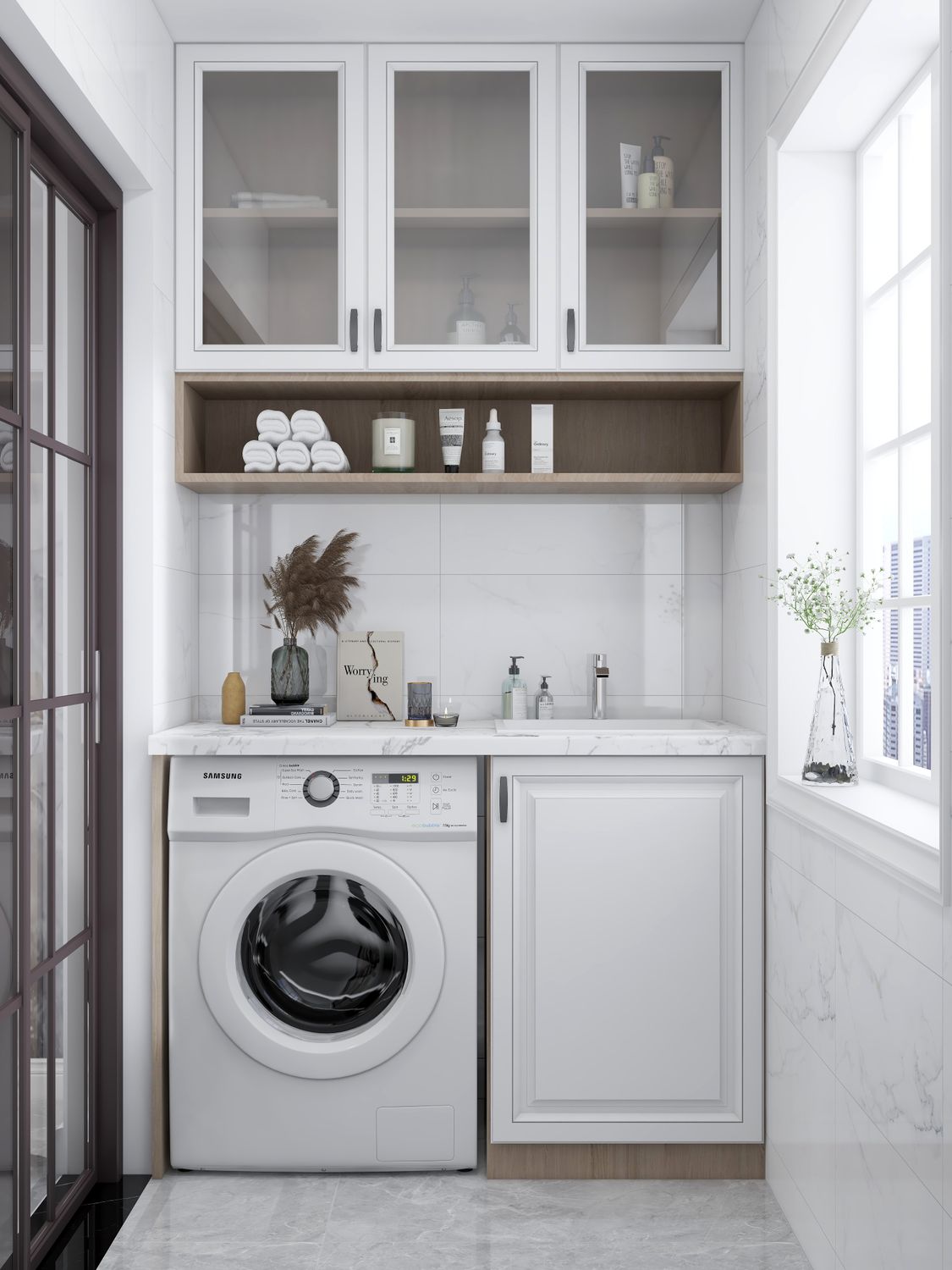Modern Minimalist Laundry Room with Natural Light · Free Stock Photo