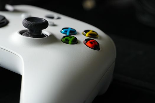 Focus on Xbox controller buttons highlighting gaming technology and design.