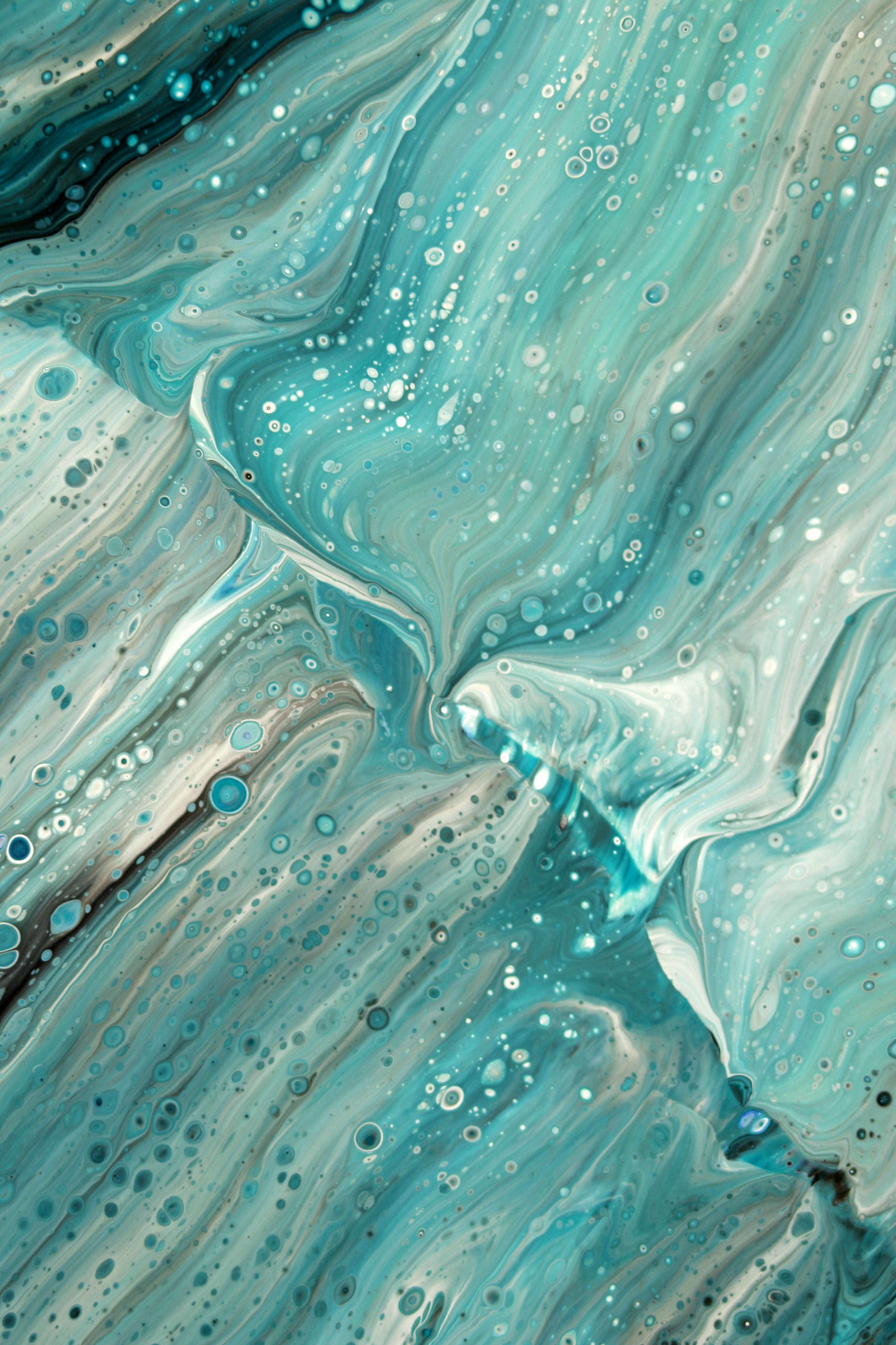 Abstract Blue and White Fluid Art Painting · Free Stock Photo