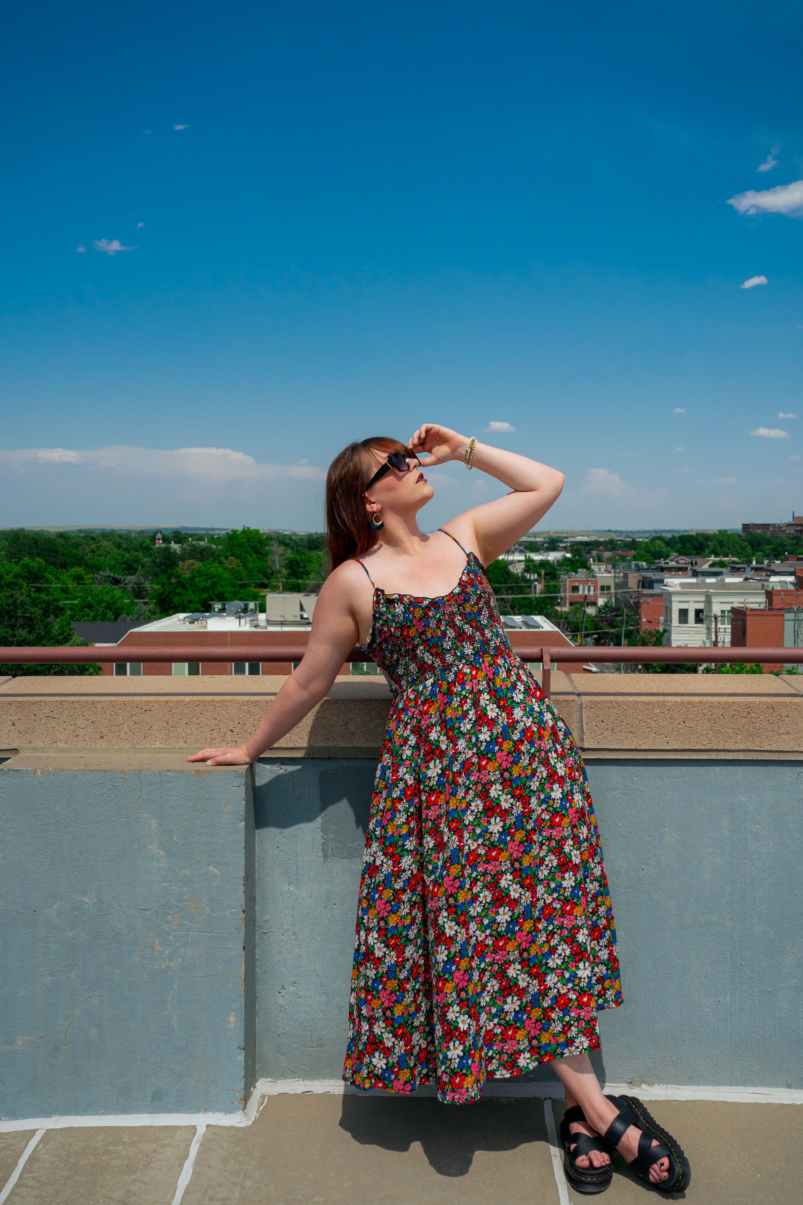 Chic Summer Portrait on Urban Rooftop · Free Stock Photo