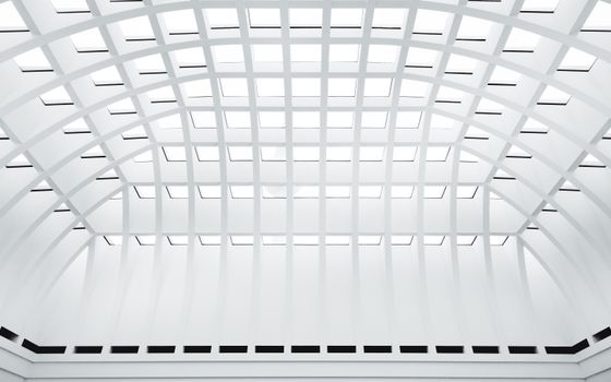 Minimalist shot of a modern arched roof structure in Berlin, Germany, showcasing symmetry and elegance.