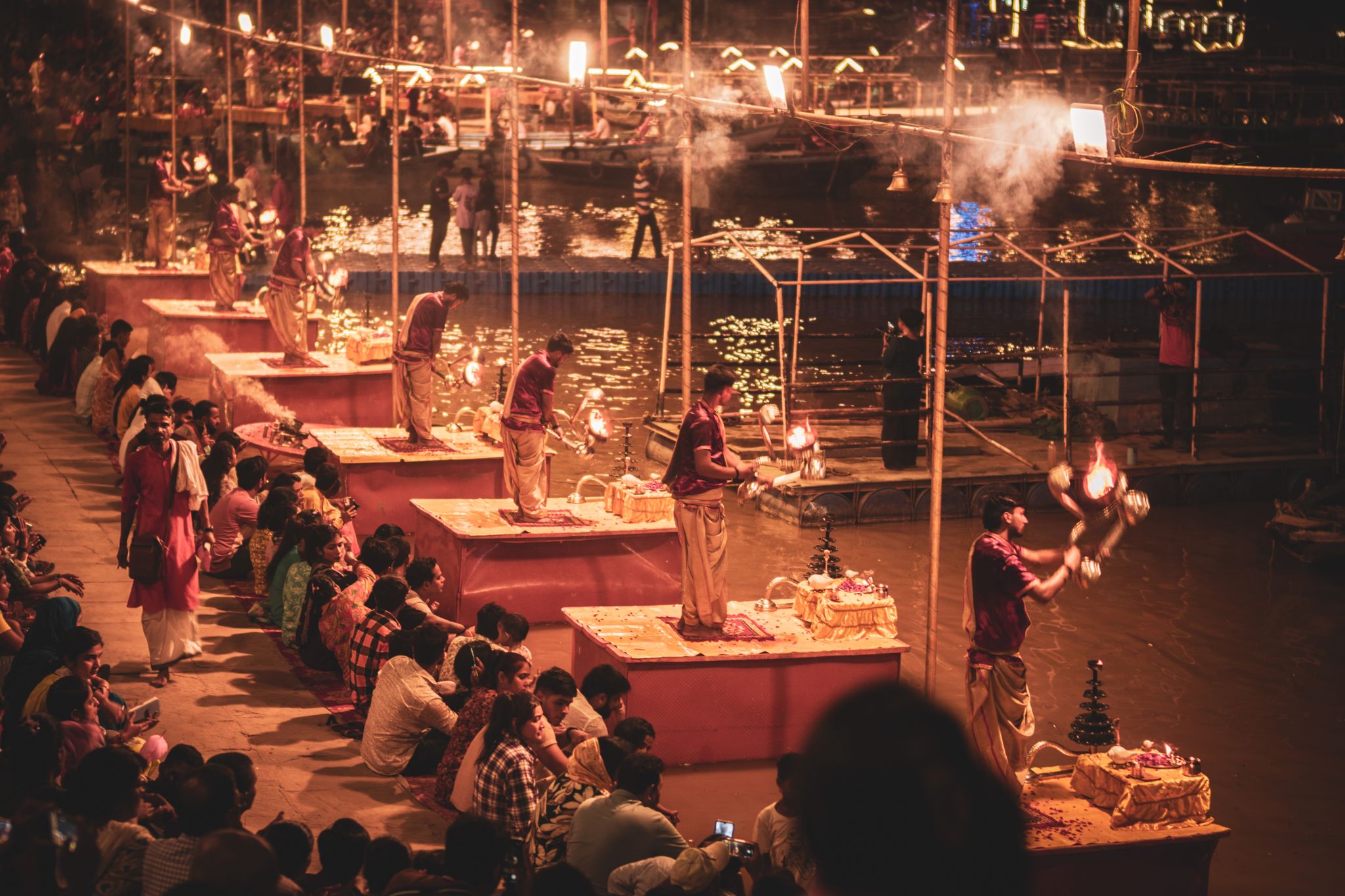The ghats of Varanasi along the Ganga, Uttar Pradesh