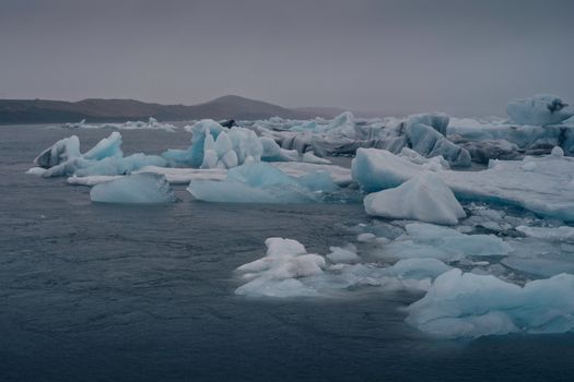 Jökulsárlón glacier lagoon and ice cave — Iceland — Northern Lights