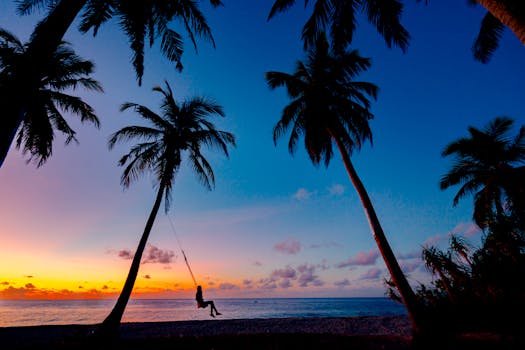 Silhouette Of A Person On A Swing with the Quote "When you reach the top of the mountain, keep climbing. " written on it and have average color value #374962