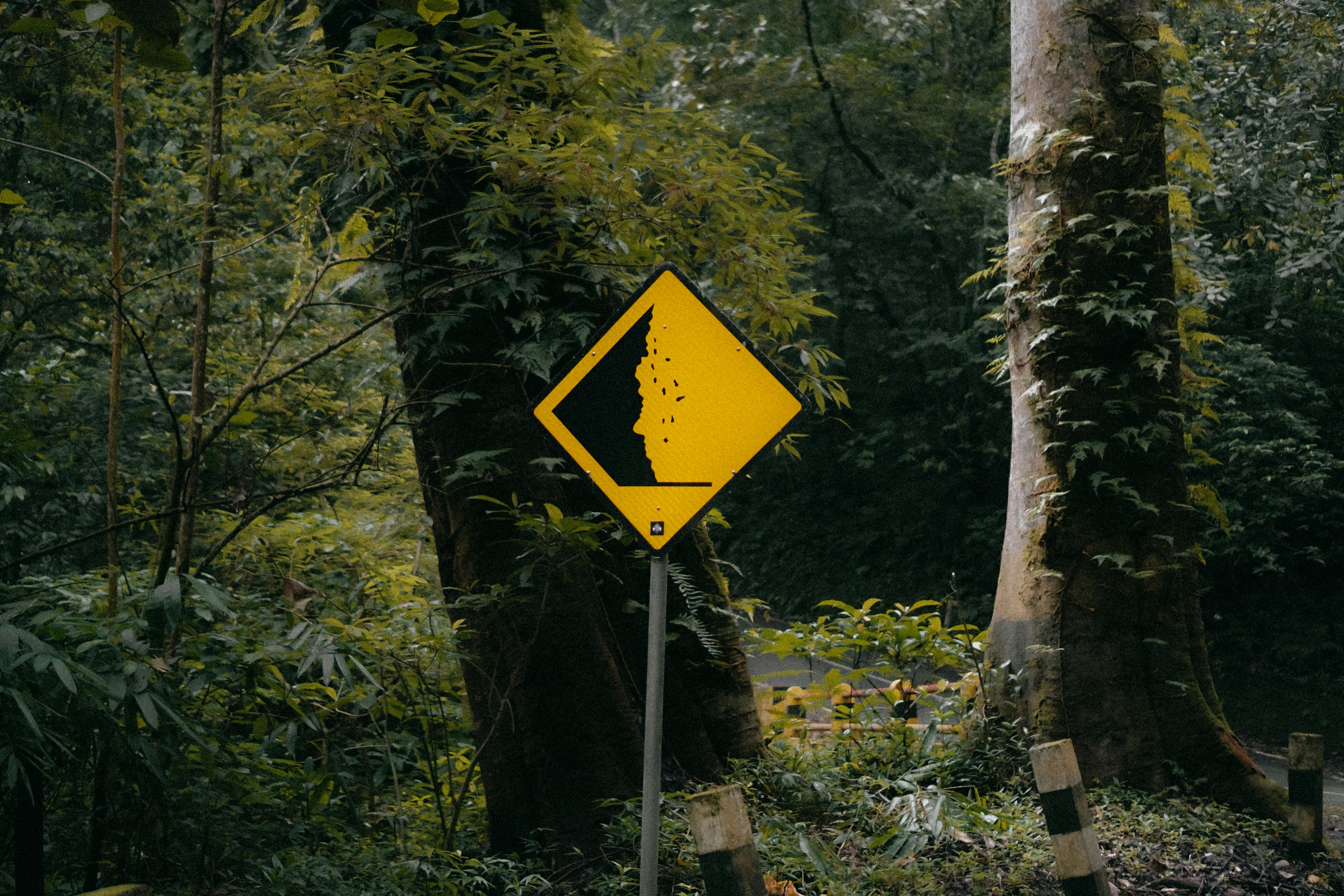 Caution Landslide Sign In Mojokerto Forect