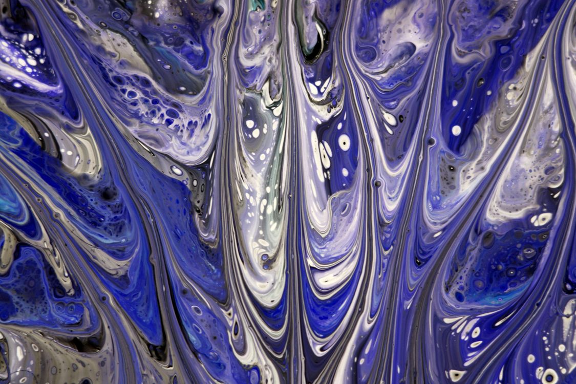 Abstract Blue and White Fluid Art Painting · Free Stock Photo