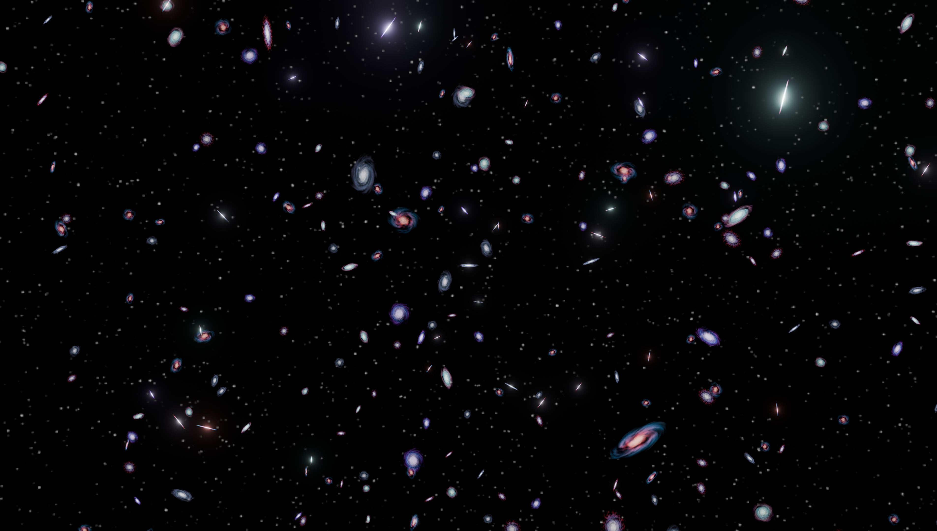 A captivating view of numerous galaxies scattered across the universe, showcasing the vastness of space.
