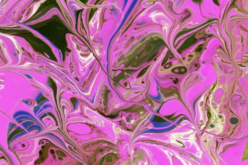 Free Vibrant abstract fluid art piece with dynamic pink and green swirls creating a mesmerizing pattern. Stock Photo