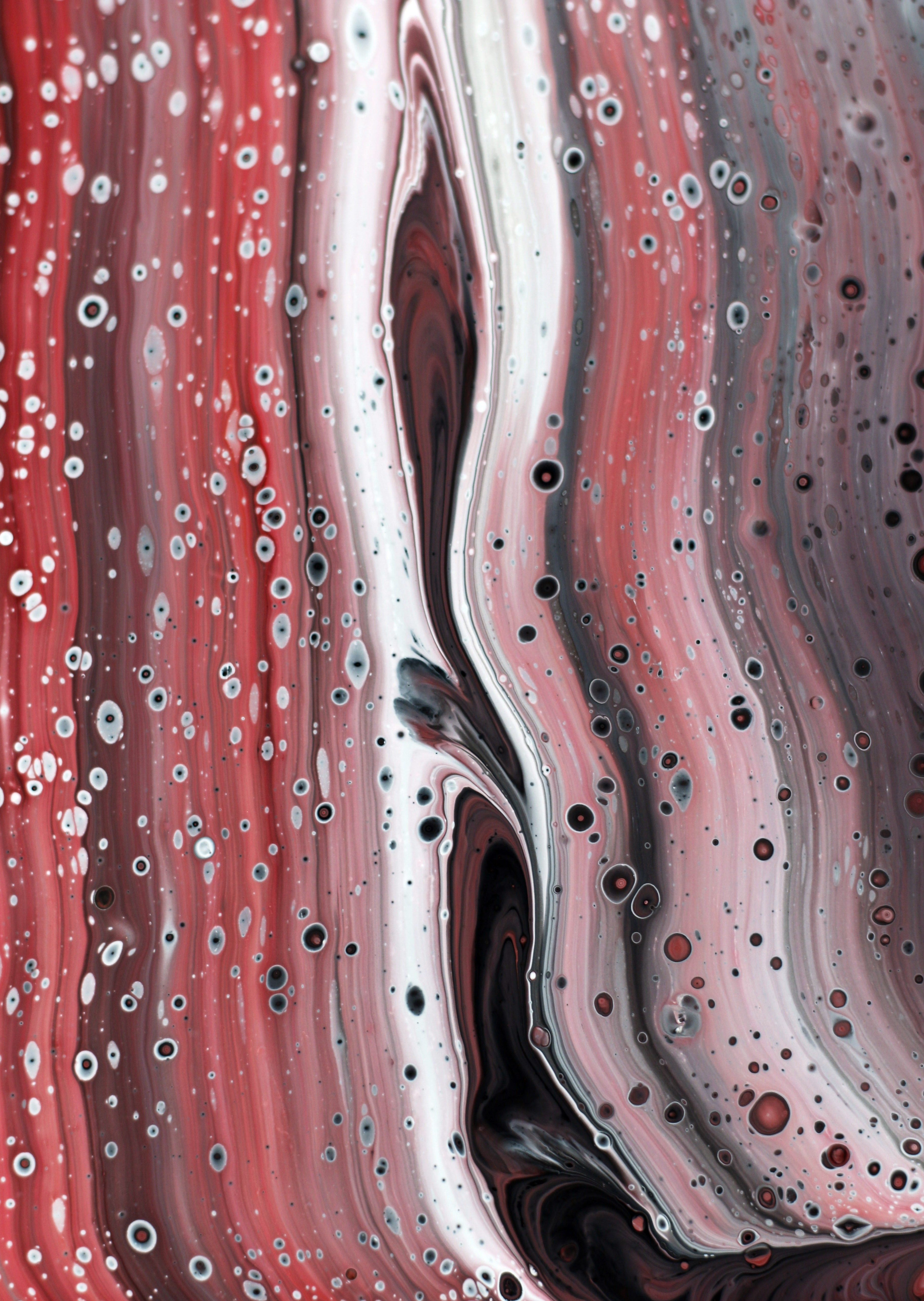 Abstract Fluid Art with Red and White Swirls · Free Stock Photo