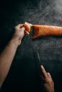 Photo Of Person Slicing Sashimi
