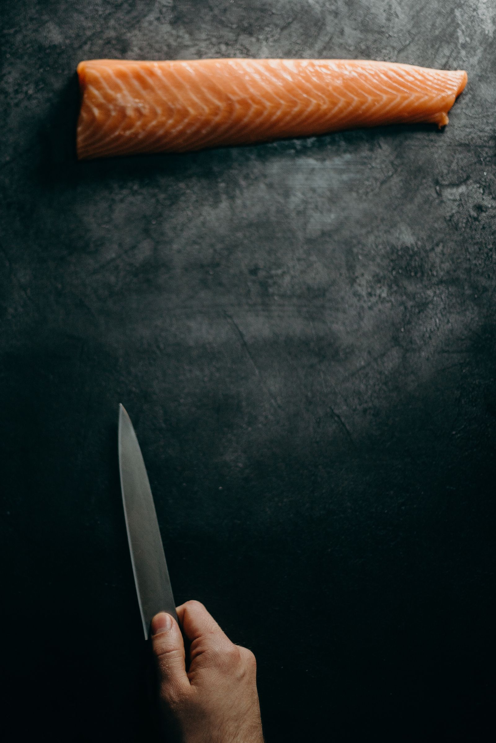 Placeholder: knife and ingredients on a board