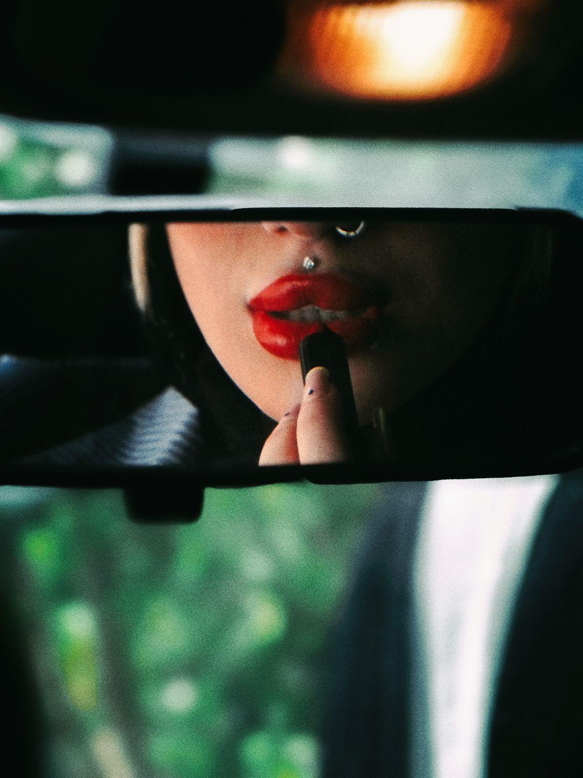 Portrait In Rear View Mirror Person on the Rear-View Mirror · Free Stock Photo