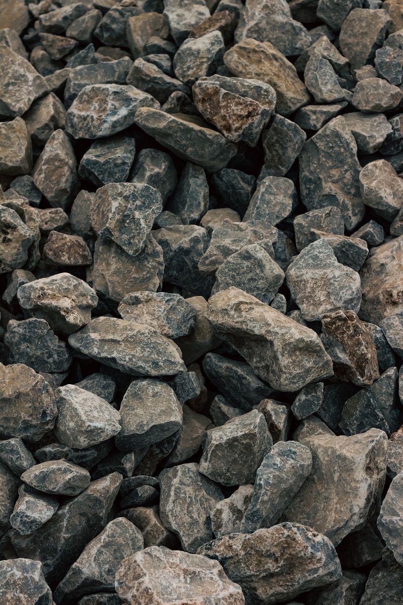 Crushed stone aggregate pile