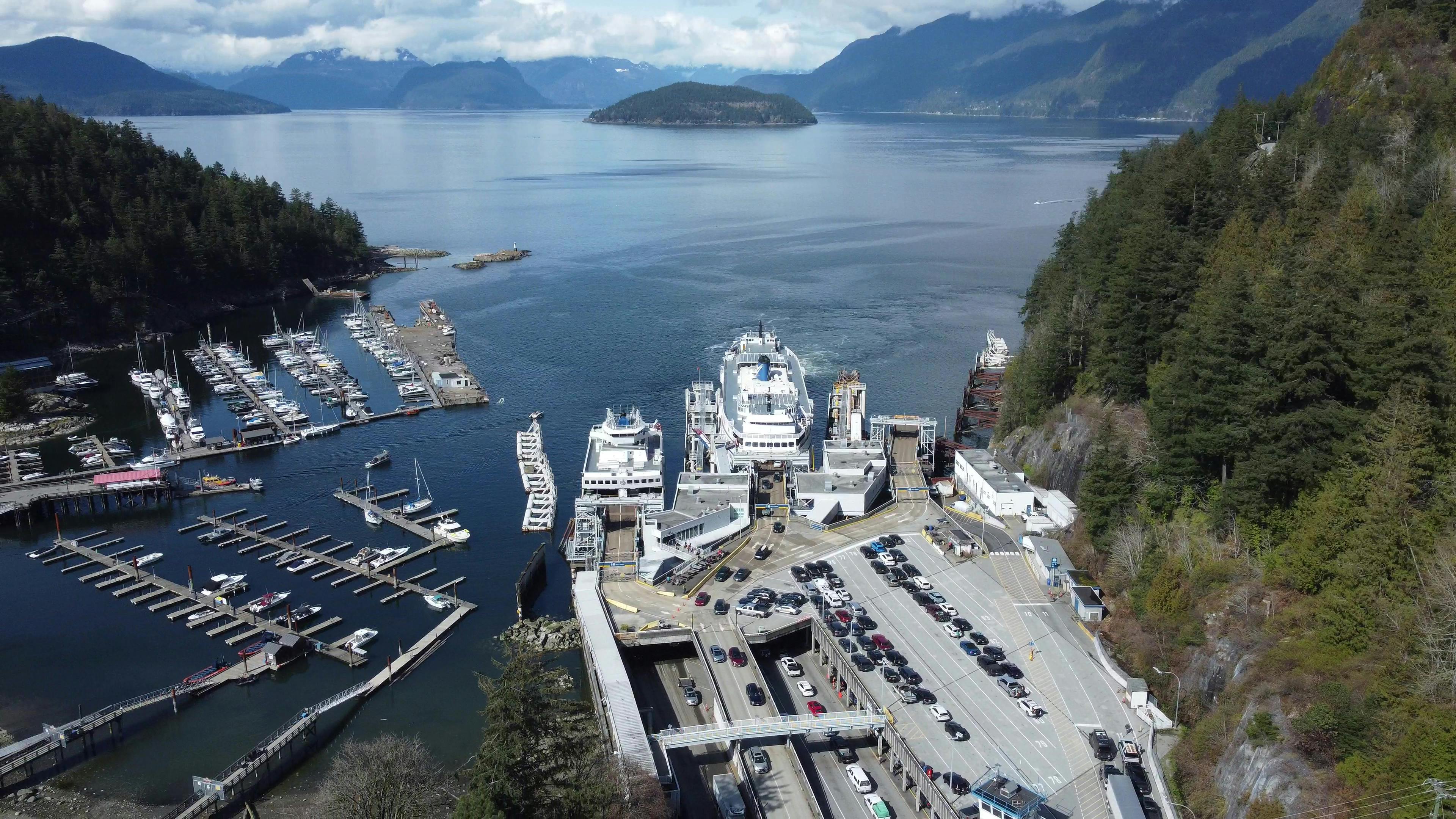 aerial-view-of-horseshoe-bay-ferry-terminal-free-stock-photo