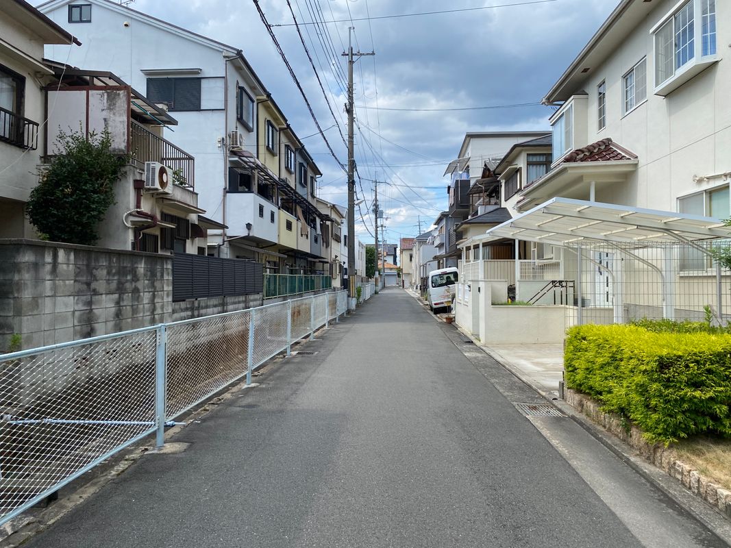 Quiet residential street in urban Japan
