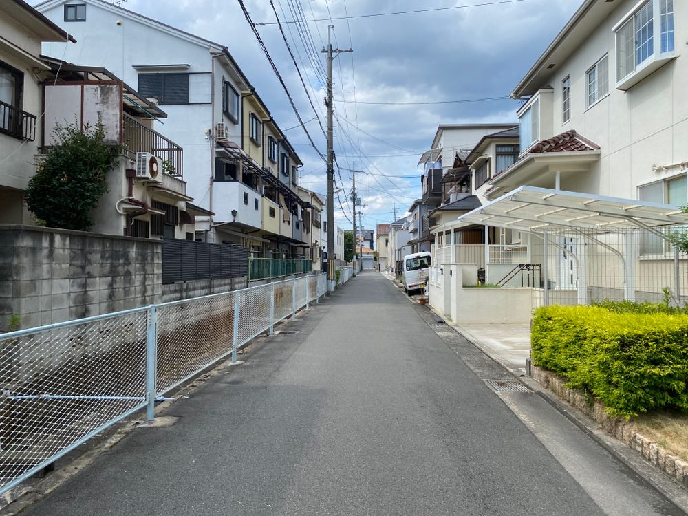 Quiet residential street in urban Japan