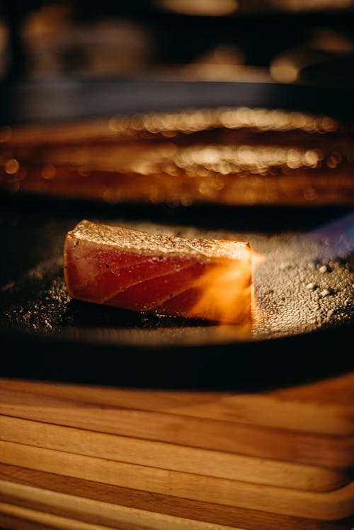 Close-Up Photo Of Sliced Tuna 
