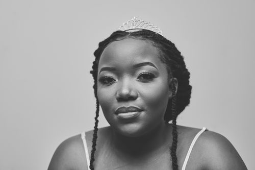 Free Striking black and white portrait of a bride in Lusaka, Zambia, showcasing elegance and beauty. Stock Photo