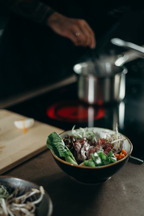 Selective Focus Photo of Food on Bowl