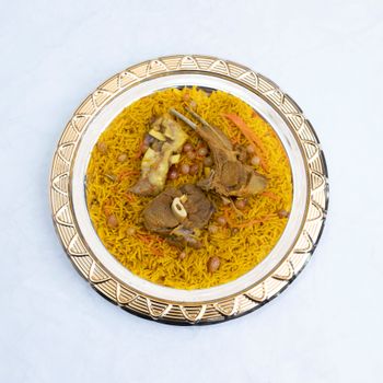 Machboos Arabic rice lamb plate