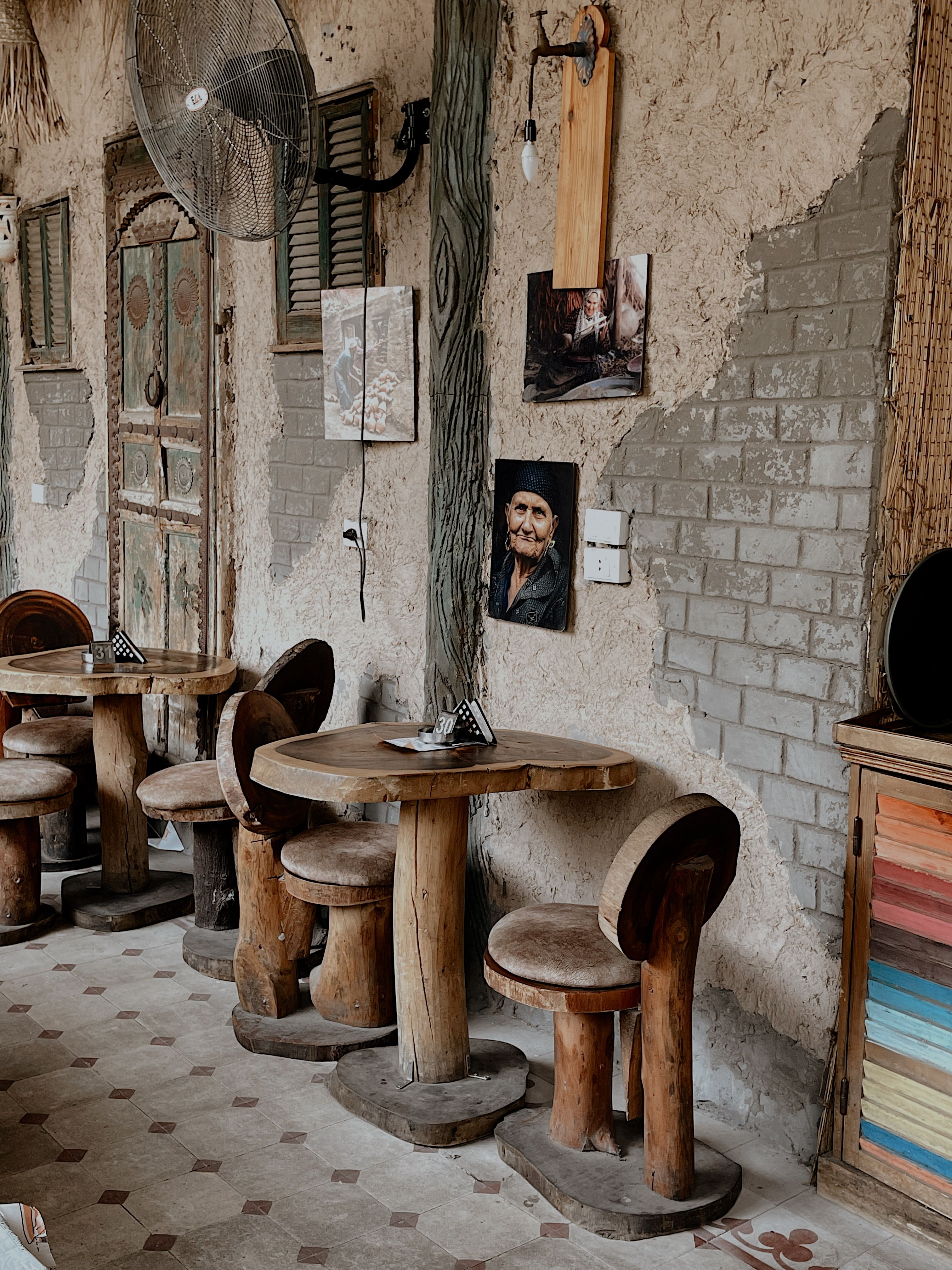 Rustic Cafe Interior with Wooden Furniture · Free Stock Photo