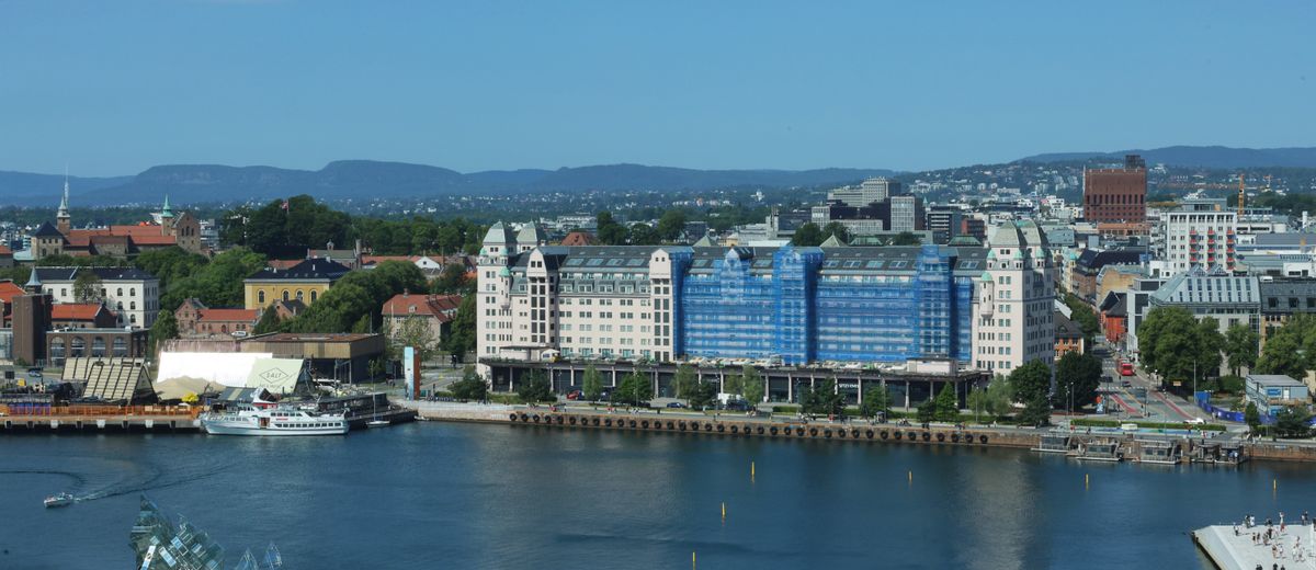 El frente marítimo de Oslo desde el aire