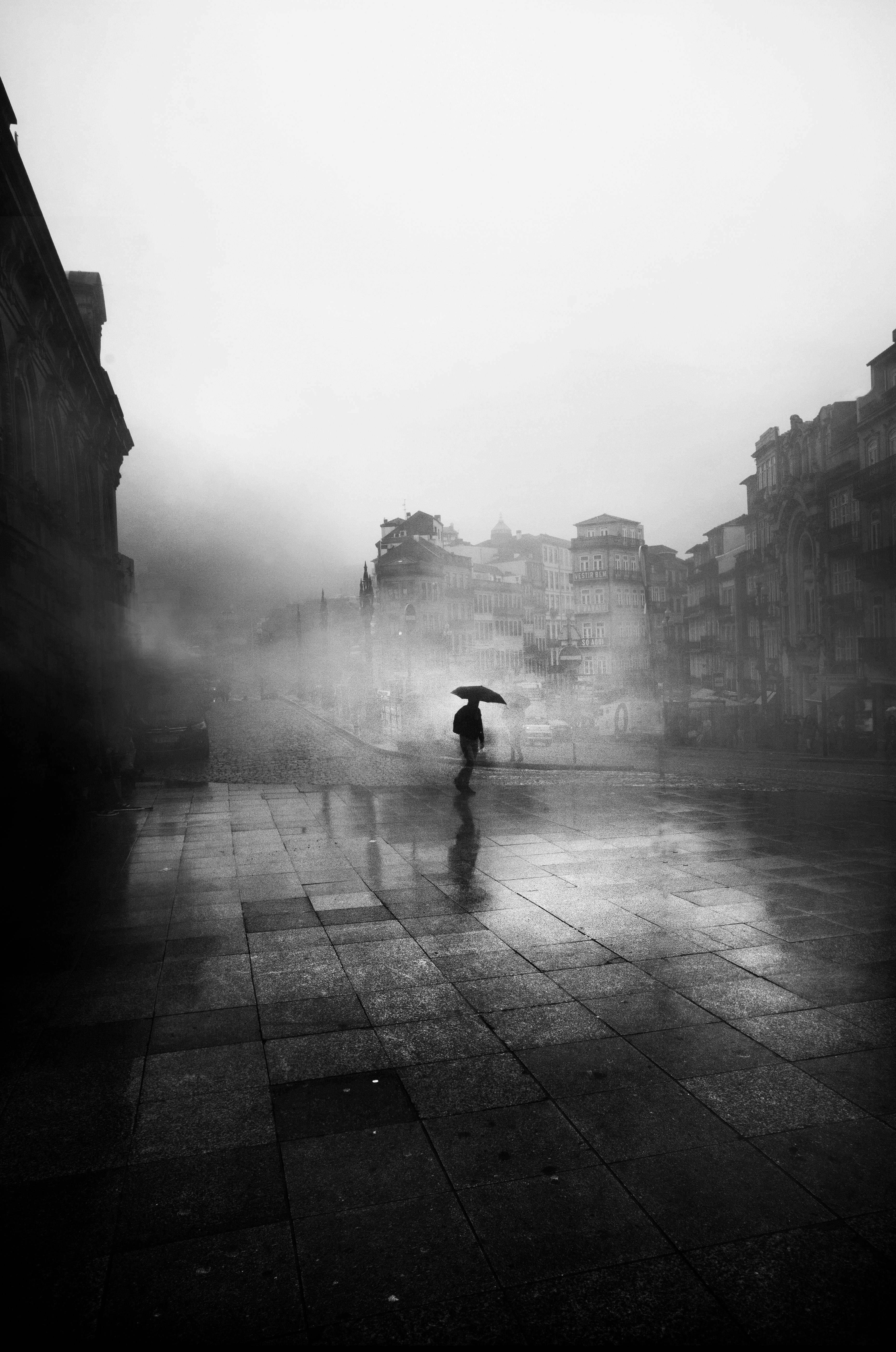 black and white umbrella photography