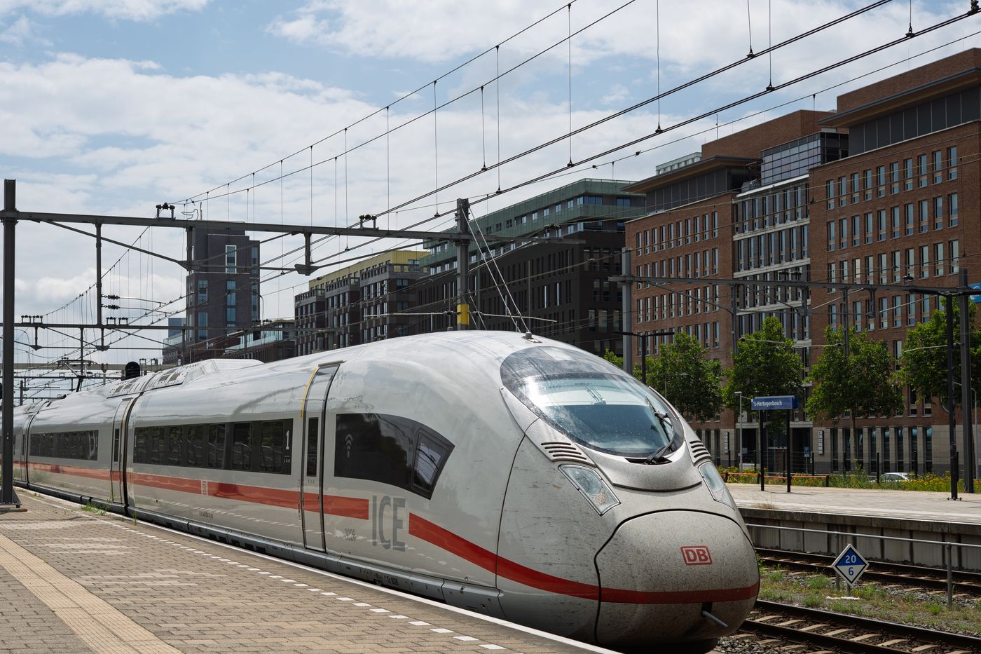 High-speed train at a European station