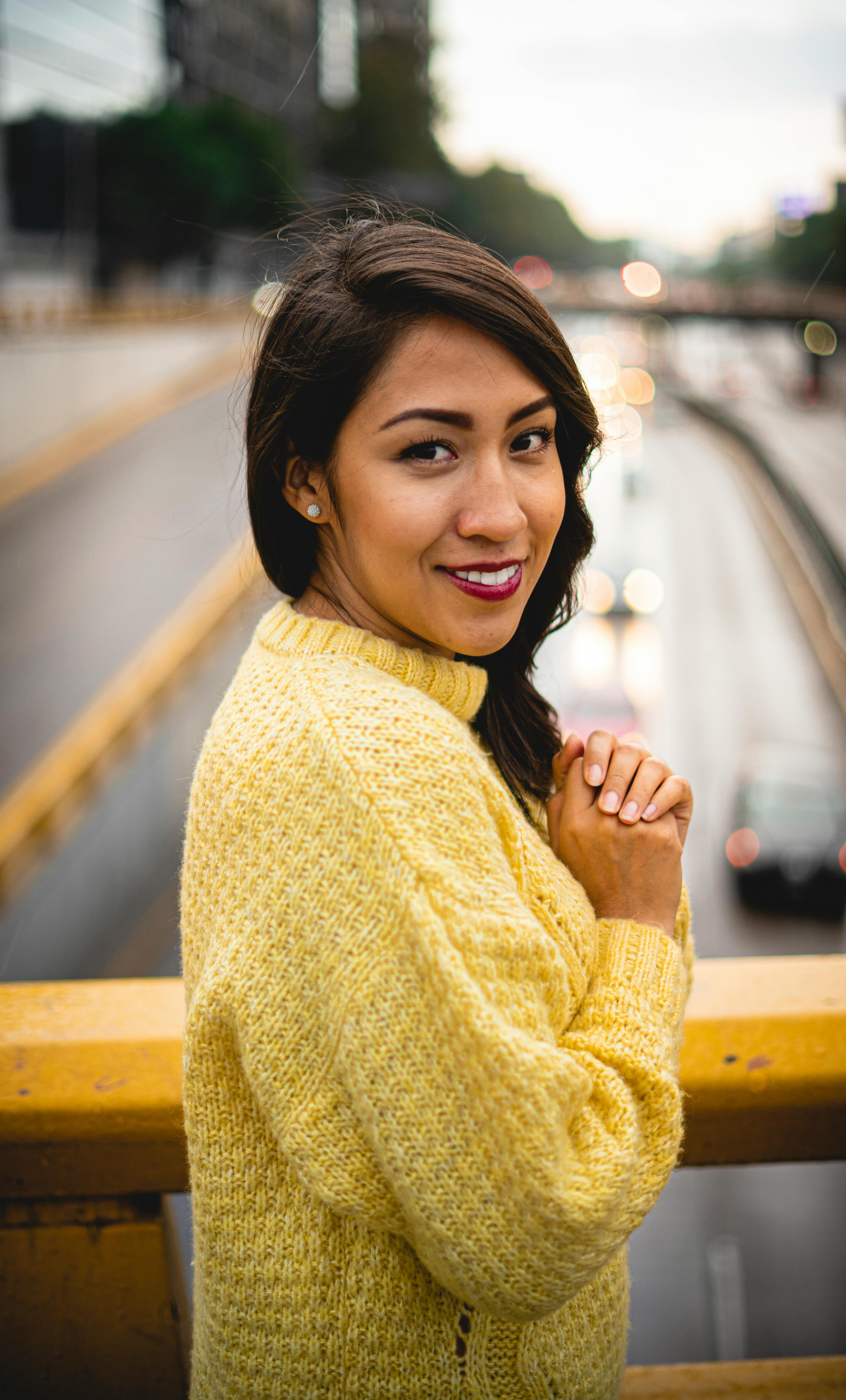 Woman Wearing Yellow Sweater · Free Stock Photo