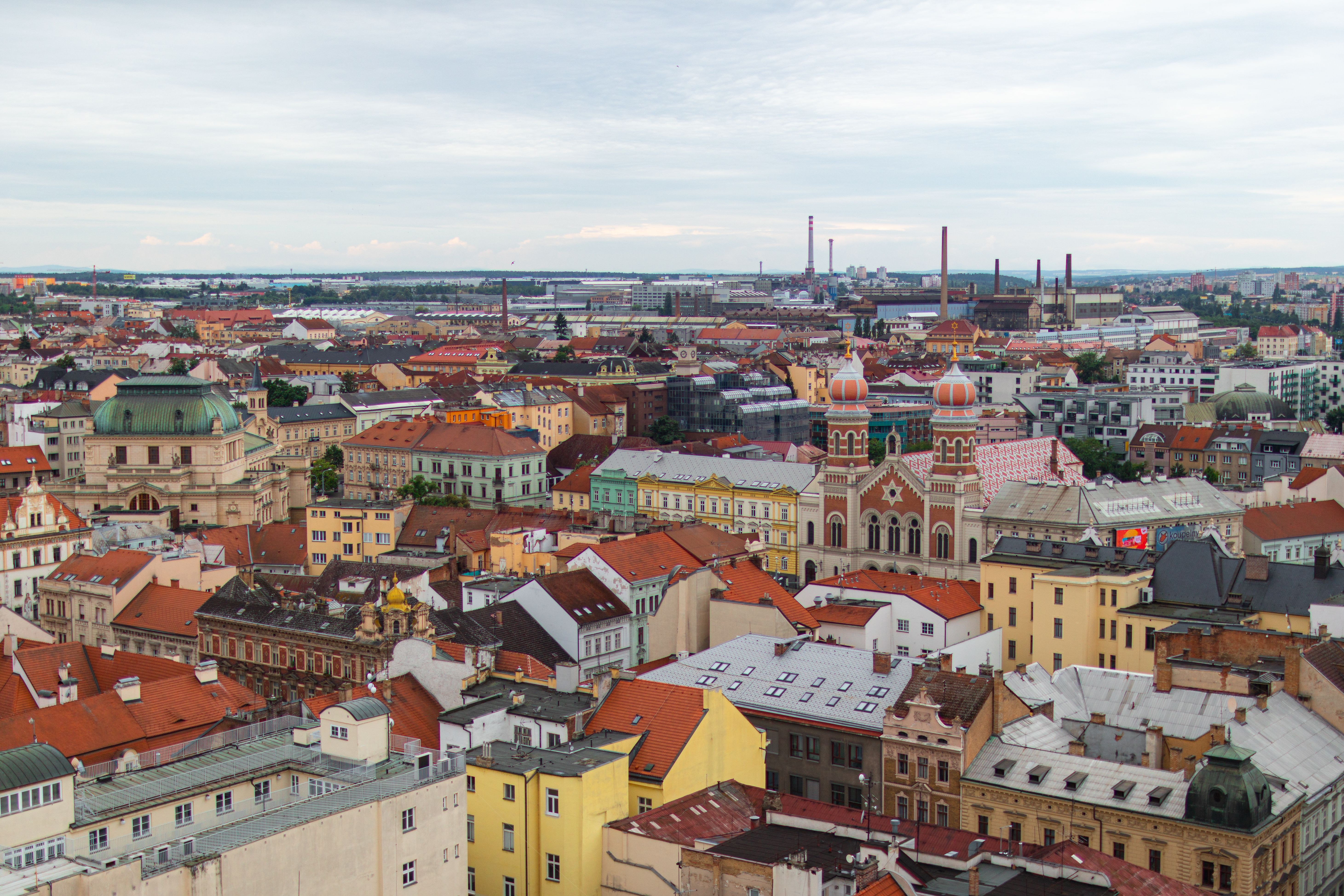 Aerial View of Plzeň Cityscape in Česko · Free Stock Photo