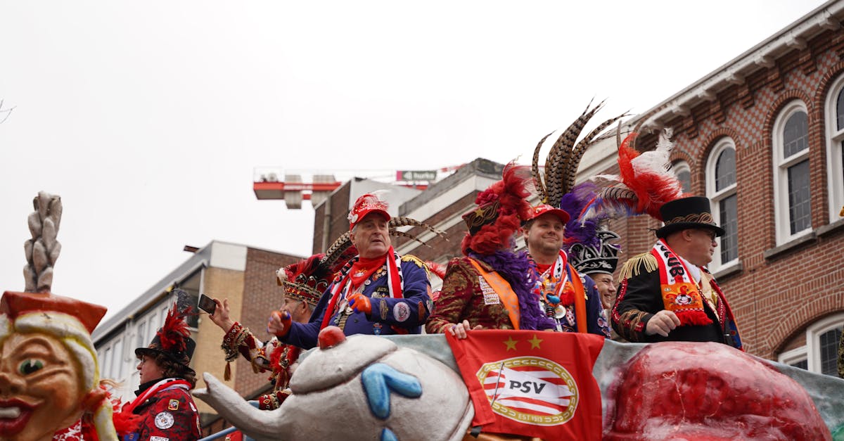 Colorful and lively carnival parade in Holland showcasing traditional costumes and vibrant masks.