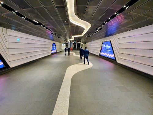 People Walking Inside Building