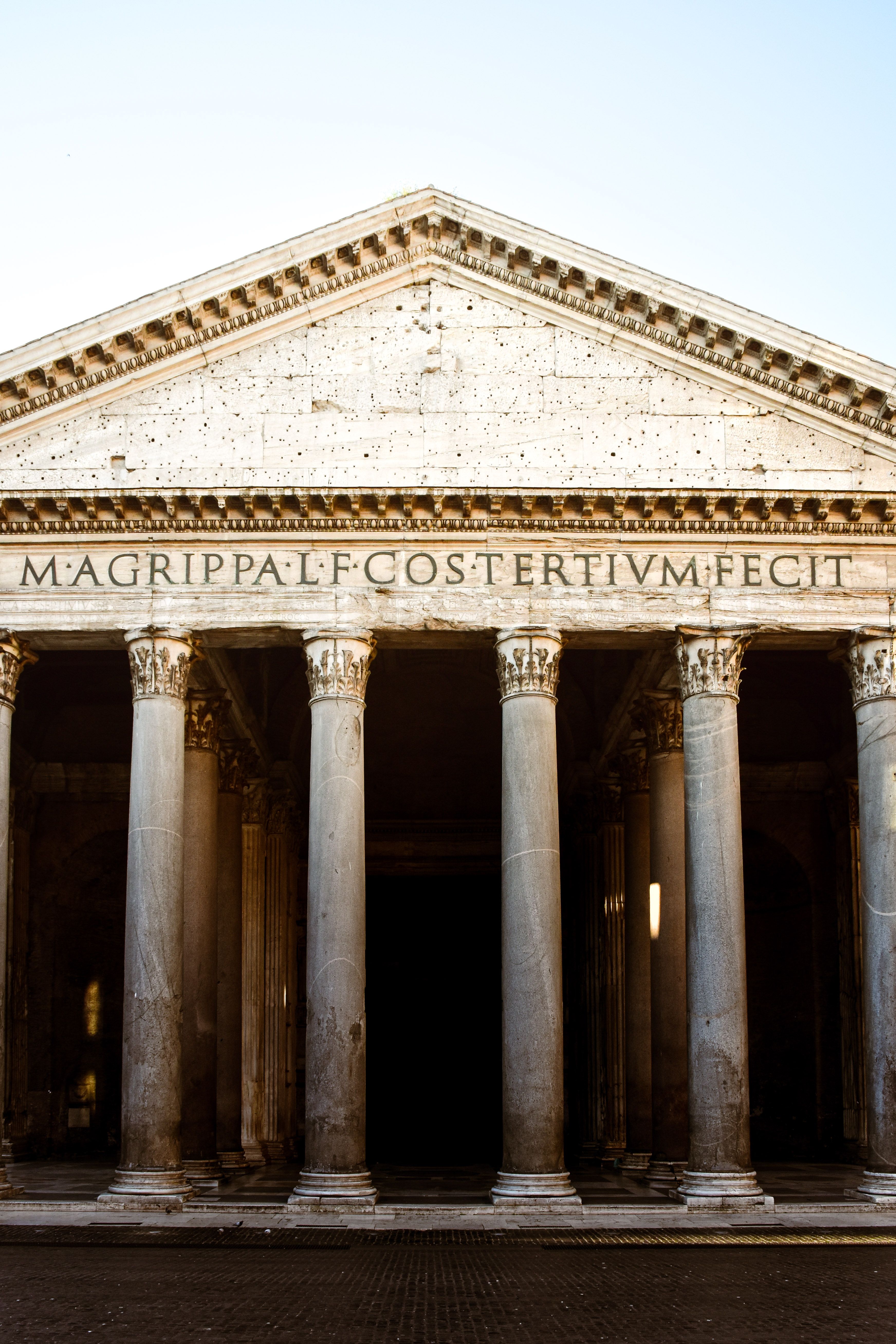 Close-up of the Front Facade of the Pantheon in Rome, Italy · Free ...