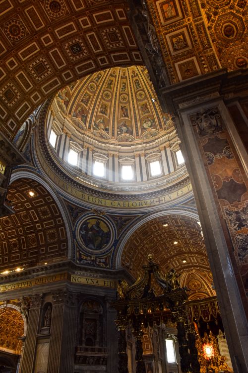 Free Intricate view of St. Peter's Basilica dome showcasing exquisite architecture. Stock Photo