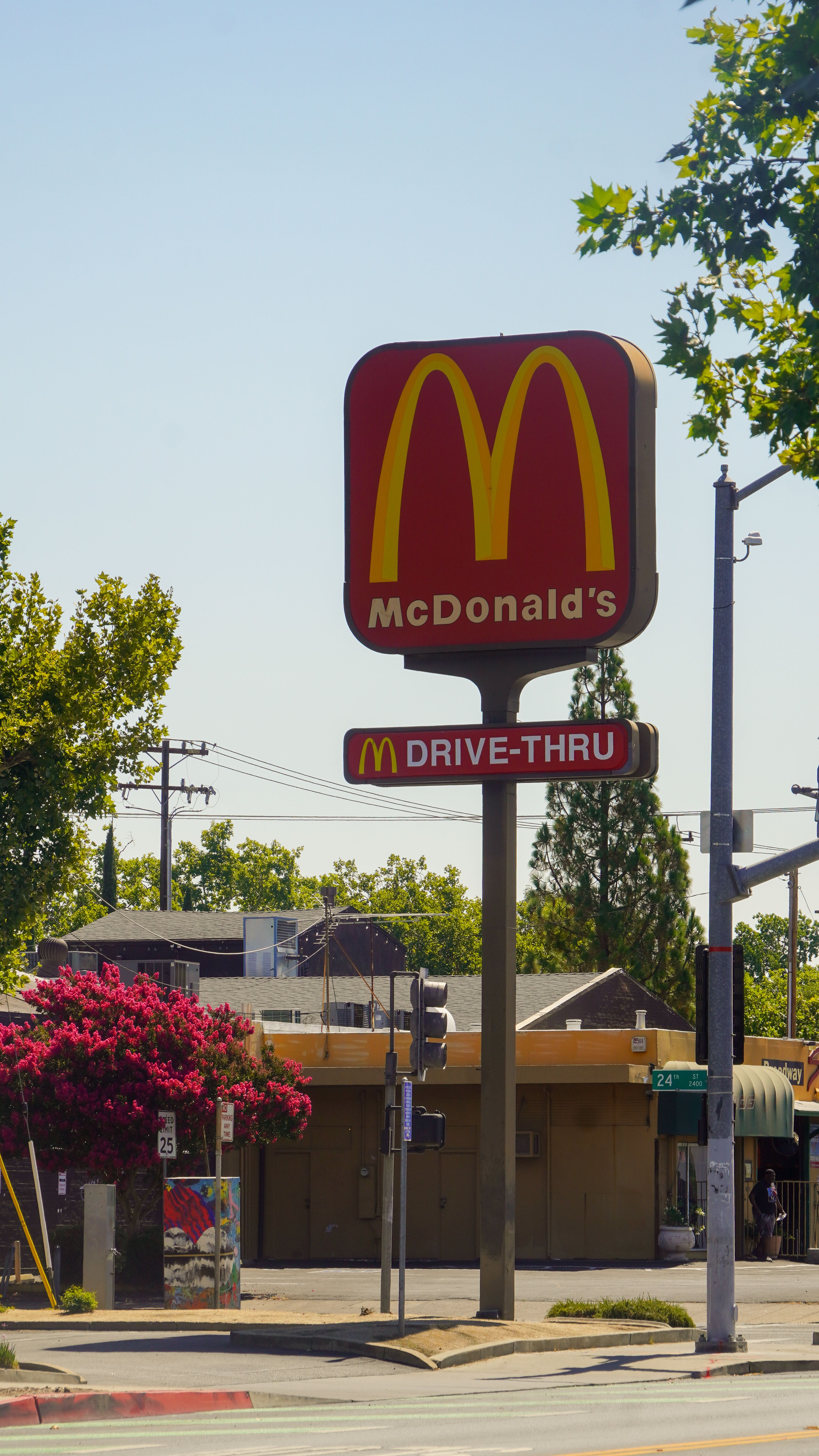 McDonald's Drive-Thru Sign on Sunny Day · Free Stock Photo