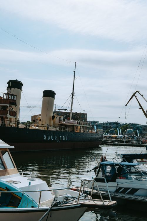Free Historic Suur Tõll steamboat at Tallinn harbor during the maritime festival, Estonia. Stock Photo