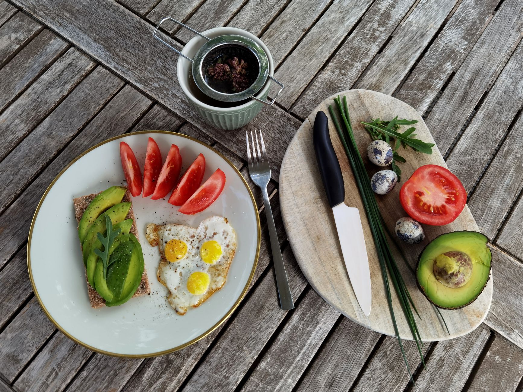 Avocado Tomato Breakfast Tot Cups on a plate