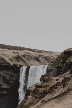 Captured in Iceland, this majestic Skogafoss waterfall showcases nature's raw beauty and power.